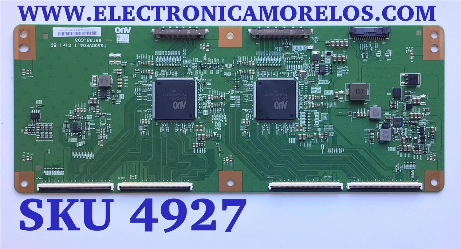 T-CON PARA TV VIZIO / NUMERO DE PARTE 55.65T33.C04 / 65T33-C03 / 5565T33C04 / T650QVF04.1 / PANEL T650QVF04.2 / DISPLAY T650QVN02.6 / MODELO RS65-B2 LVZASC